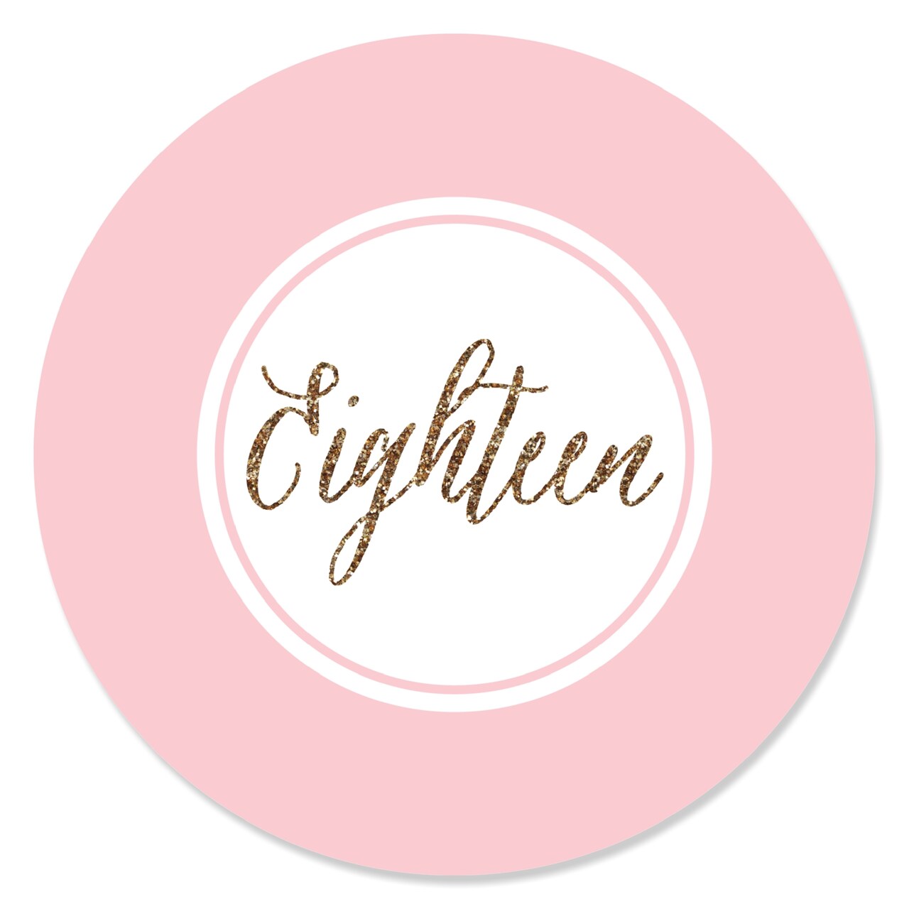 Big Dot of Happiness Chic 18th Birthday - Pink and Gold - Birthday Party Circle Sticker Labels - 24 Count